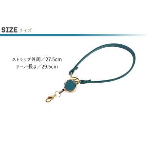 リール付きストラップ キーホルダー 本革 牛革...の詳細画像3