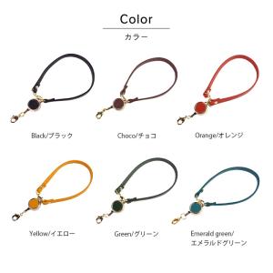 リール付きストラップ キーホルダー 本革 牛革...の詳細画像4