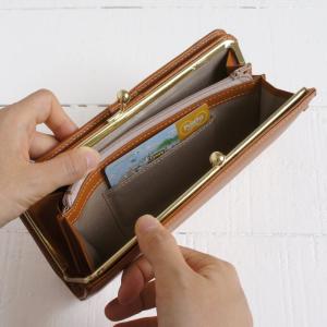 本革 財布 薄型 レディース がま口財布 長財布 がま口 がま口 財布 ファスナーポケット 牛革 本革 E Premium Zn 532 イーモノ