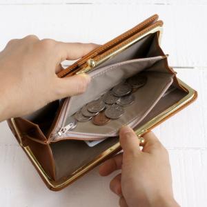 本革 財布 薄型 レディース がま口財布 長財布 がま口 がま口 財布 ファスナーポケット 牛革 本革 E Premium Zn 532 イーモノ