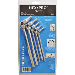 ボンダス　ＨＥＸ　ＰＲＯ　ピボットヘッド六角レンチセット　3/16、7/32、1/4、5/16、3/...