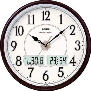カシオ　電波掛け時計　３４０ｍｍ　温湿度・カレンダー付き