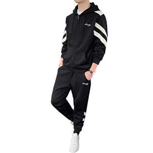 NOQINHOO 大きいサイズ 冬 防寒 裏起毛 スウェットメンズ ジャージ ジップアップ パーカー 上下 セット