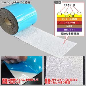 ロードマーキング ライン 白 反射材 テープ式...の詳細画像3
