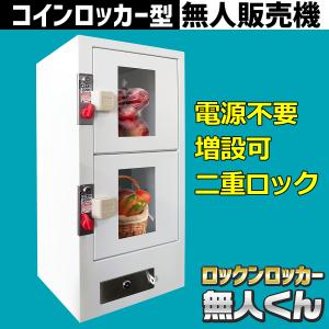 無人販売機 ロッカー型 2段 【 ロックンロッカー 無人くん 】 電源不要 連結可  窓付き コインロッカー 景品ロッカー ロッカーガチャ プライズロッカー｜e-monz