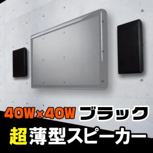 壁掛けスピーカー 超薄型 ブラック 2本ペア パッシブ 壁掛け用ネジ【Wall Speaker】薄型スピーカー フラットスピーカー パッシブスピーカー おすすめ おしゃれ