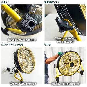 工場扇 充電式 バッテリー内蔵型 USB充電 ...の詳細画像5