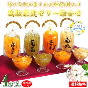 果物ゼリー ゼリー 詰合せ 父の日 2025 ギフト 高級 宝石 フルーツゼリー セット お洒落 70代 80代 誕生日 サンヨー堂 通販 4種