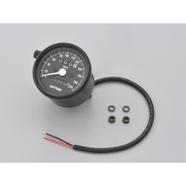 デイトナ（DAYTONA）機械式スピードメーター φ60 ホワイトLED照明　ブラックボディ/ブラッ...