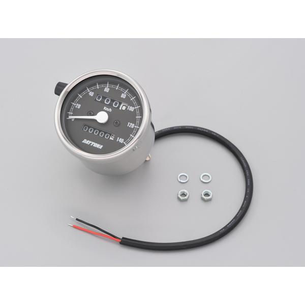 デイトナ（DAYTONA）機械式スピードメーター φ60 ホワイトLED照明　ステンレスボディ/ブラ...