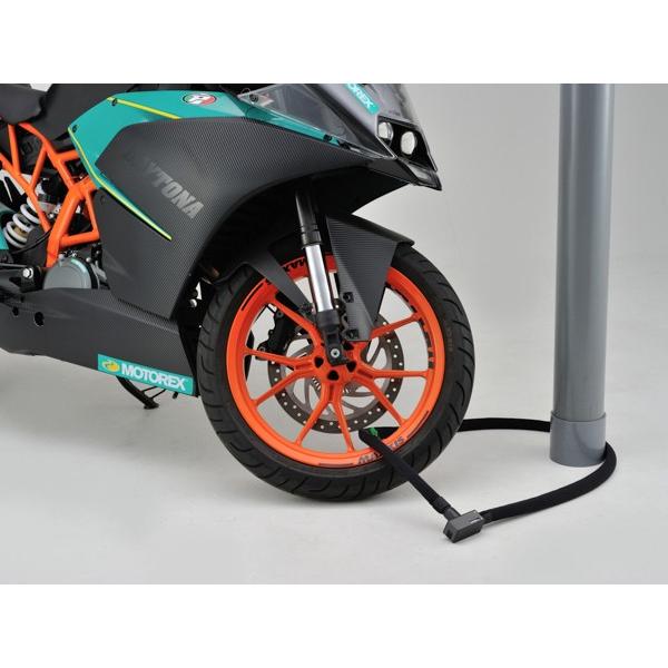 デイトナ（DAYTONA） ストロンガーワイヤーロック　キーロックタイプ　1800mm/ブラック (...