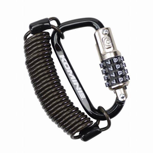 コミネ(KOMINE)LK-115 CARABINER WIRE LOCK BLK｜ブラック/フリー