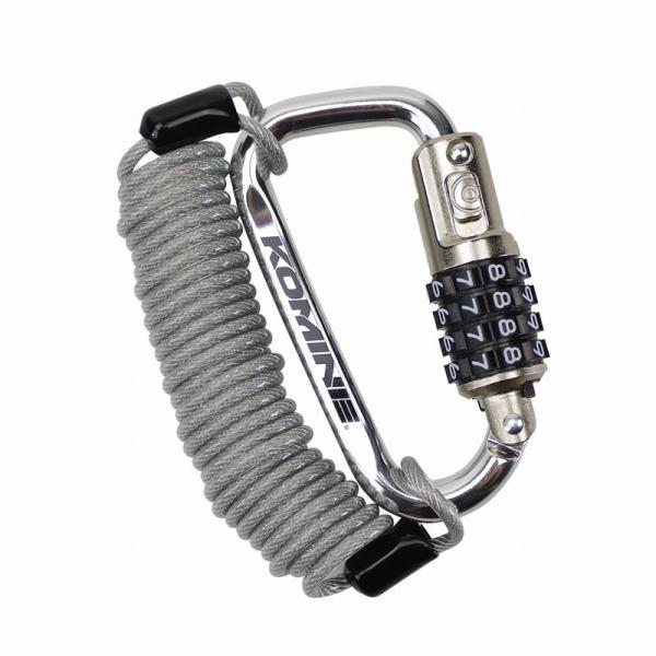 コミネ(KOMINE)LK-115 CARABINER WIRE LOCK シルバー｜シルバー/フリ...