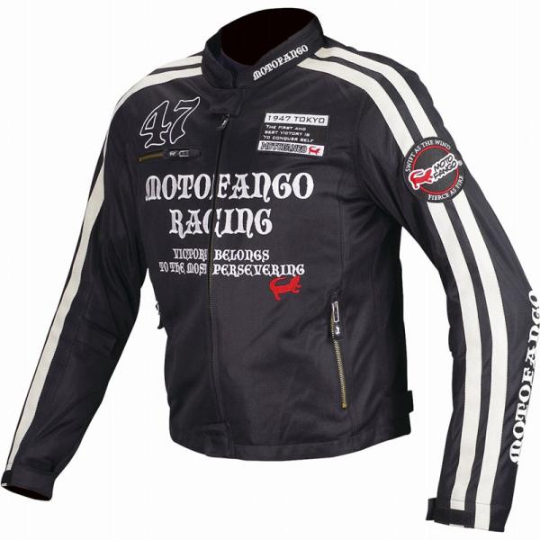 コミネ(KOMINE)MJ-003 DOUBLE LINE M-JKT BLK/SIL 2XL｜ブラ...
