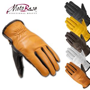 【送料無料】【在庫有】モトベース（MOTO BASE）｜春夏モデル ｜スマホ対応 バイク用 ｜シンプルライド レザーグローブ｜MBLG-03｜eネット通販