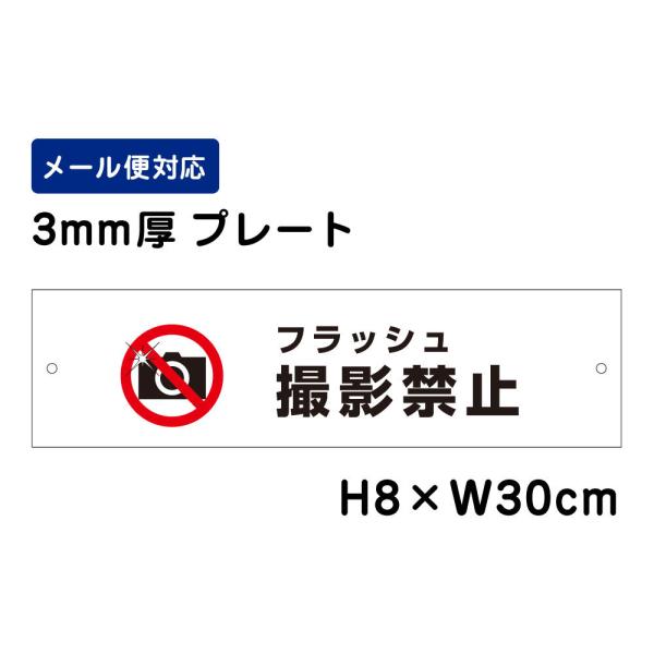 フラッシュ撮影禁止 ピクト表示 /H8×W30cm プレート 看板プレート　商品番号：ATT-130...