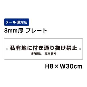 私有地に付き通り抜け禁止 （外国語表記） /H8×W30cm プレート 看板プレート　商品番号：ATT-504｜e-netsign