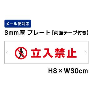 【両面テープ付き】 立入禁止 ピクト表示 /H8×W30cm プレート 看板プレート 立ち入り禁止　商品番号：ATT-701-r｜e-netsign