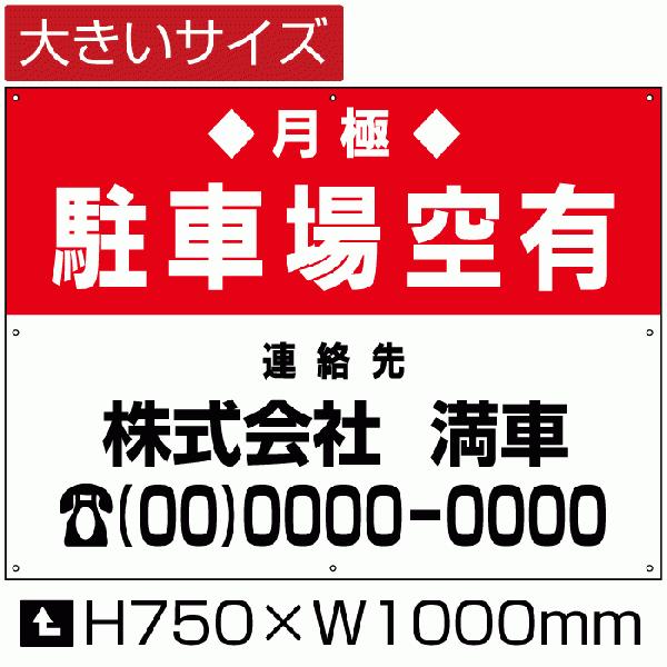 月極 駐車場空有 看板 駐車場 空きあり サイン H75cm×W1m 簡易 フェンス 募集対策  屋...