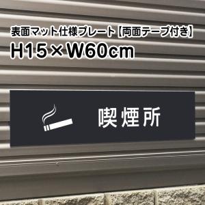 駐車禁止 プレート 看板【マットブラック】H15×W60cm シルバーアルミ