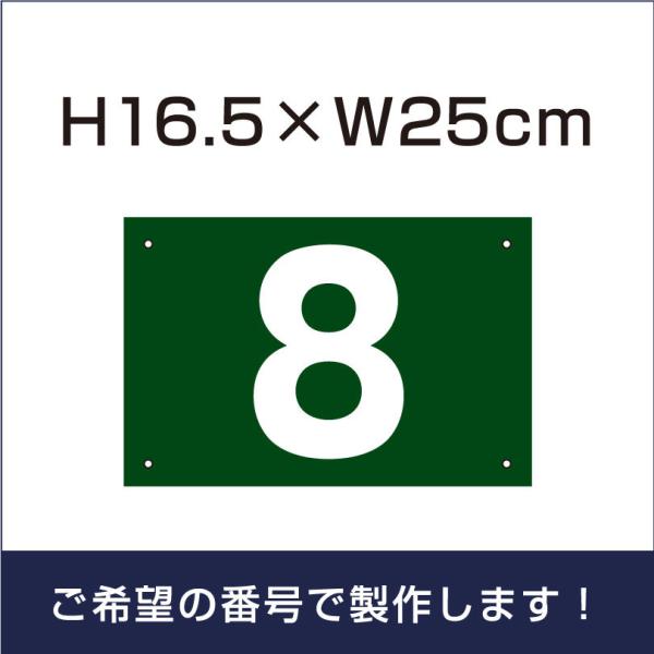 駐車場 グリーン 番号 プレート『サイズ：H165×250ミリ』看板 番号札 ナンバープレート屋外 ...