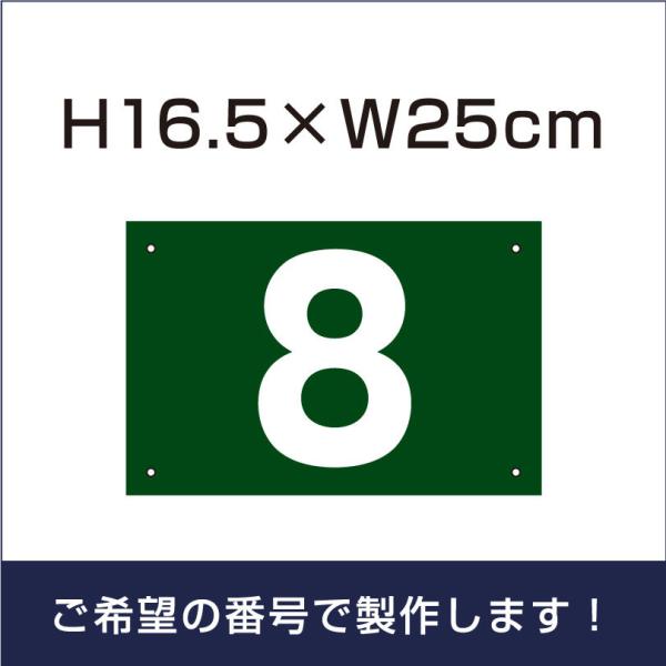 駐車場 グリーン 番号 プレート 【サイズ：H165×250ミリ】 看板 番号札 ナンバープレート ...