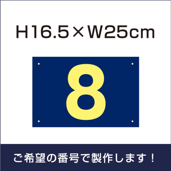 駐車場 ネイビー 番号 プレート 『サイズ：H165×250ミリ』看板 番号札 ナンバープレート お...