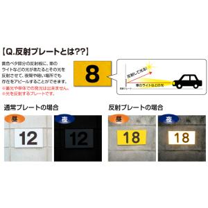 両面テープ付き 駐車場 番号札 反射仕様 番号...の詳細画像1
