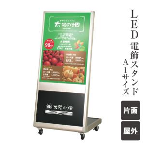 LED 電飾スタンド 屋外 両面 キャスター仕様 LED看板 LEDサイン