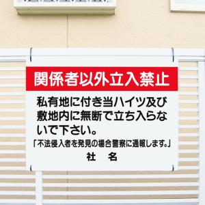 関係者以外立入禁止 看板 立ち入り禁止 私有地 無断 H45×W60cm T1-19｜e-netsign