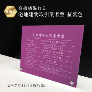 高級感溢れる 宅地建物取引業者票(令和7年4月1日施行版)『黄金色』H35