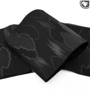 名古屋帯 正絹 新品 未仕立て 仕立てつき 法事 色喪帯 黒共