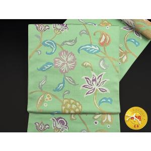 平和屋着物●極上　しょうざん謹製　六通柄袋帯　花唐草　金糸　逸品　DZAB5061kh6 平和屋着物○極上 しょうざん謹製 六通柄袋帯 花唐草 金糸 逸品