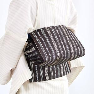 名古屋帯 夏 博多織 帯 博多八寸名古屋帯 羅八寸 夏帯 白地 グレー 間