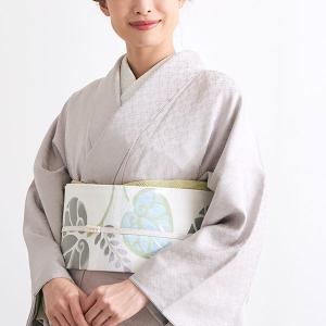 西陣織老舗 機屋 別注品 葵文様 九寸 名古屋帯 白