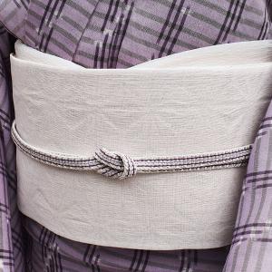 半幅帯 夏両面 オリジナル半幅帯 西陣織 麻の葉文様