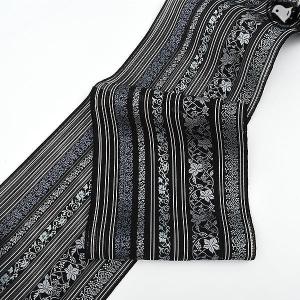 博多帯 名古屋帯 夏帯 博多帯 黒木織物 謹製 葡萄唐草「黒」本場筑前博多織