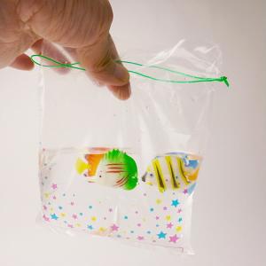 持ち帰り用ビニール袋(100枚入り)　星の絵付、一重紐【金魚・スーパーボール・人形・すくい・お祭り・縁日】