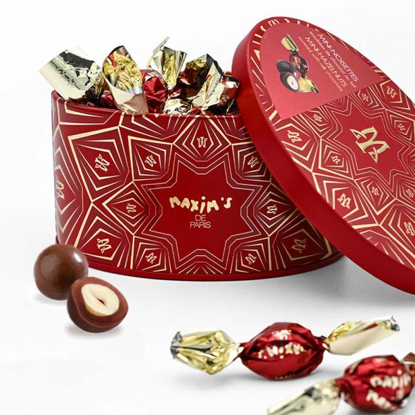 マキシム・ド・パリ ミルクチョコヘーゼルナッツ缶 | フランス土産 お取り寄せ 有名 チョコレート ...