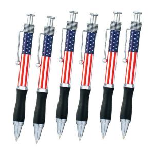 アメリカ お土産 アメリカ星条旗ボールペン6本セット｜筆記具