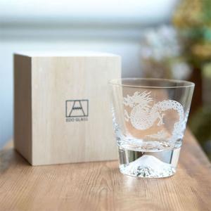 田島硝子（TAJIMA GLASS） 富士山グラス 富士山ミニロック 木箱入 江戸