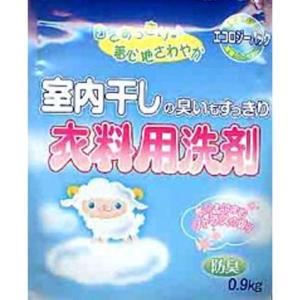 ロケット室内干し衣料用 エコロジー洗剤0.9ｋｇ 10入り　1パック360円(税込み)｜e-omutsu