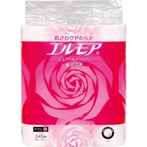 エルモア 花の香り 徳用１８ロール ピンクカラー　ダブル 4入り　１パック1140円(税込み)｜e-omutsu
