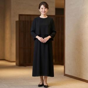 喪服 ブラック フォーマル ワンピース レディ...の詳細画像3