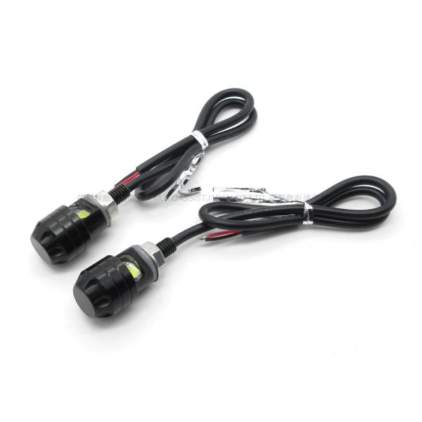 LED ナンバー灯 発光白色 アルミ ブラック 2個 / カスタム モンキー エイプ カブ DIO ...