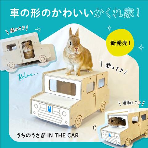 【メーカー組立直送品】うさちゃんの車型ハウス！[もちつき]　うちのうさぎ　IN THE CAR