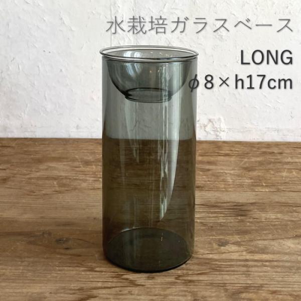 BULB VASE 水栽培ガラスベース クリア ロング グレー バルブベース 花瓶 ガラス 水栽培 ...