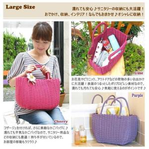 P.Pバッグ アクアマリン かごバッグ ビニー...の詳細画像2