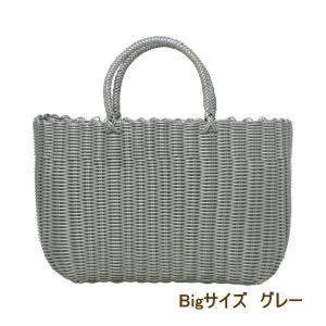 グレー かごバッグ bigサイズ 浴衣用 ビニールバッグ エコバッグ PP