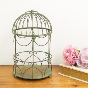 アイアンバードゲージ　アンティークガーデン　鳥かご 輸入雑貨 ブラン トールケージ バードケージ 鳥かご アイアン アレンジ